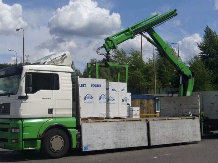 Gasbeton Lieferung von Porenbetonsteinen bis auf die Baustelle